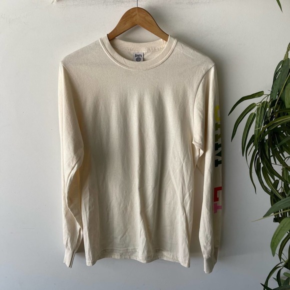 Jam Longsleeve Mens Small Cream Graphic Printed Athletic Sport Retro Top - Picture 2 of 6